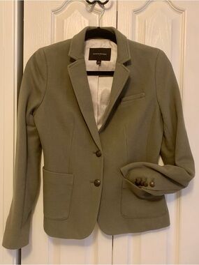 Banana Republic Olive Green tailored classic luxury lined button Blazer Jacket